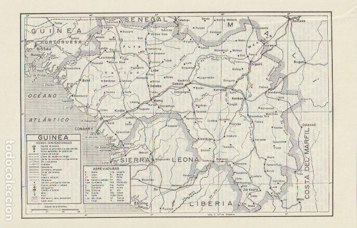 Mapas contempor&aacute;neos: * &Aacute;FRICA * Mapa GUINEA - 1965 - Foto 1