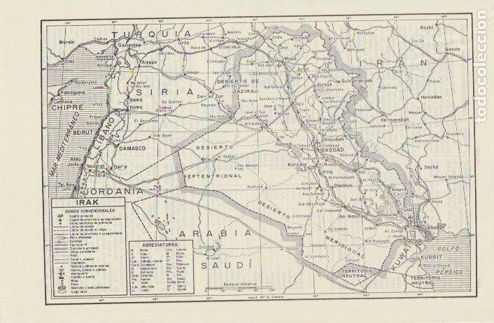 Mapas contempor&aacute;neos: * ASIA * Mapa IRAK - 1965