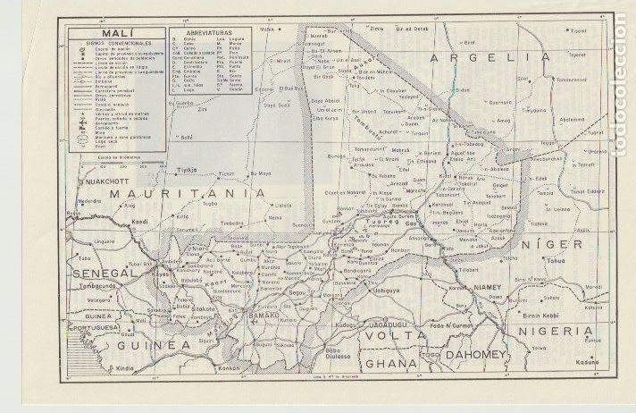 Mapas contempor&acirc;neos: * &Aacute;FRICA * Mapa MALI - 1965