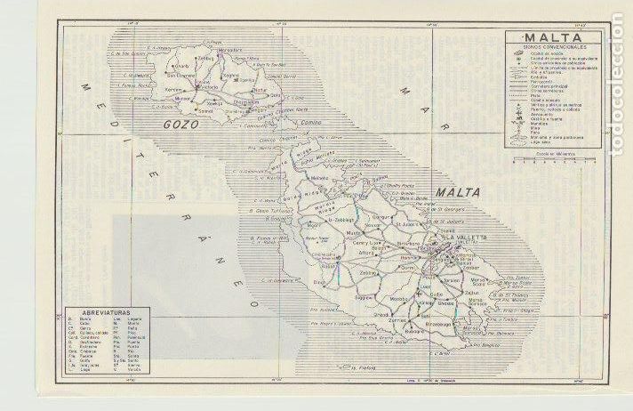 Mapas contempor&aacute;neos: * EUROPA * Mapa MALTA - 1965 - Foto 1