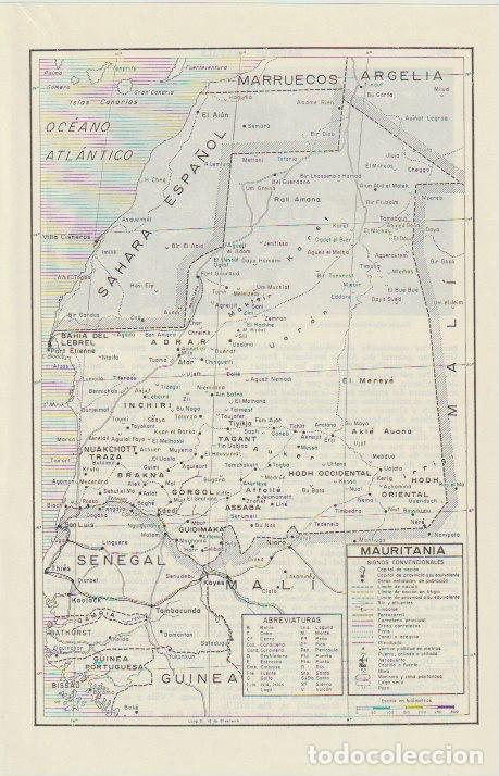 Contemporary maps: * &Aacute;FRICA * Mapa MAURITANIA - 1965