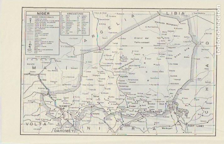 Contemporary maps: * &Aacute;FRICA * Mapa N&Iacute;GER - 1965