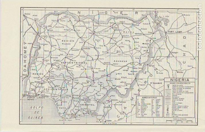 Contemporary maps: * &Aacute;FRICA * Mapa NIGERIA - 1965