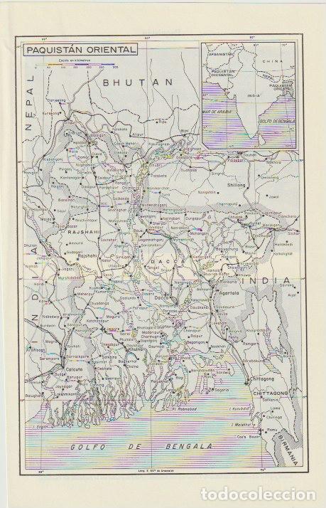 Mapas contempor&acirc;neos: * ASIA * Mapa PAQUIST&Aacute;N ORIENTAL - 1965