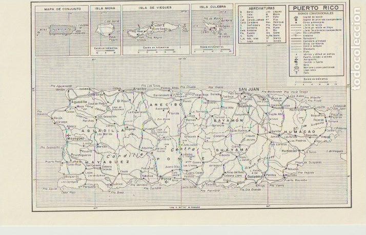 Mapas contempor&acirc;neos: * AM&Eacute;RICA * Mapa Puerto Rico - 1965