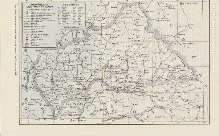 Mapas contempor&acirc;neos: * &Aacute;FRICA * Mapa Rep&uacute;blica Centroafricana - 1965