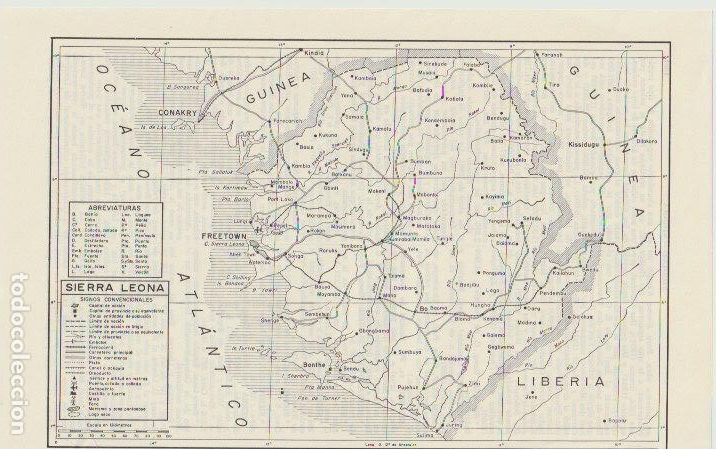 Contemporary maps: * &Aacute;FRICA * Mapa Sierra Leona - 1965