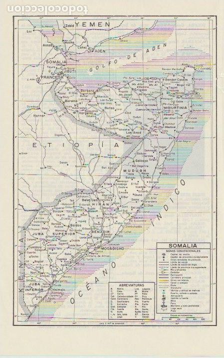 Contemporary maps: * &Aacute;FRICA * Mapa SOMALIA - 1965