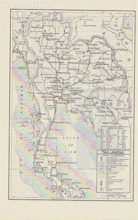 Mapas contempor&aacute;neos: * ASIA * Mapa TAILANDIA - 1965 - Foto 1