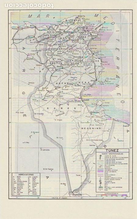 Contemporary maps: * &Aacute;FRICA * Mapa T&Uacute;NEZ - 1965