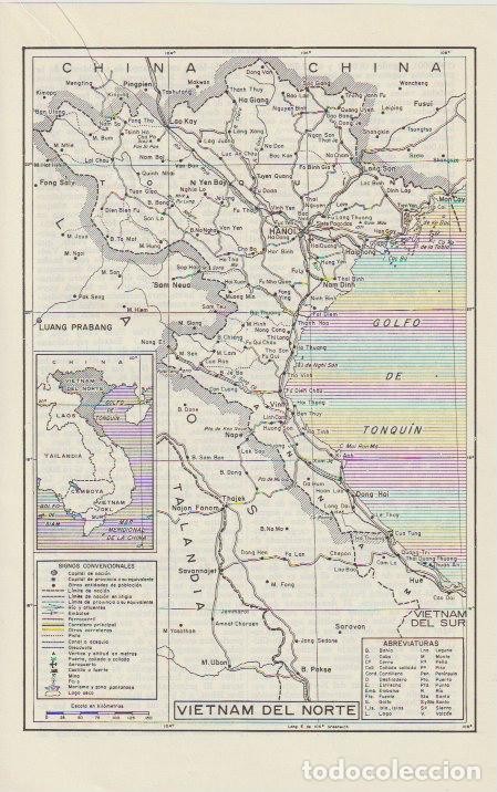 Contemporary maps: * ASIA * Mapa VIETNAM DEL NORTE - 1965