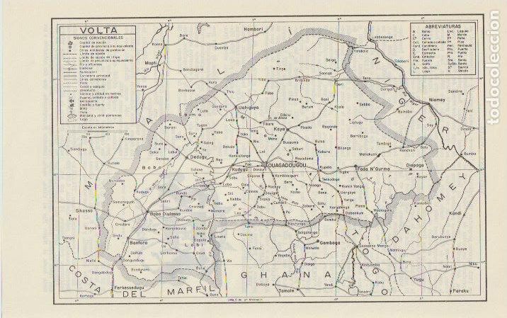 Mapas contempor&aacute;neos: * &Aacute;FRICA * Mapa VOLTA - 1965 - Foto 1