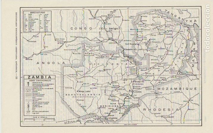Contemporary maps: * &Aacute;FRICA * Mapa ZAMBIA - 1965