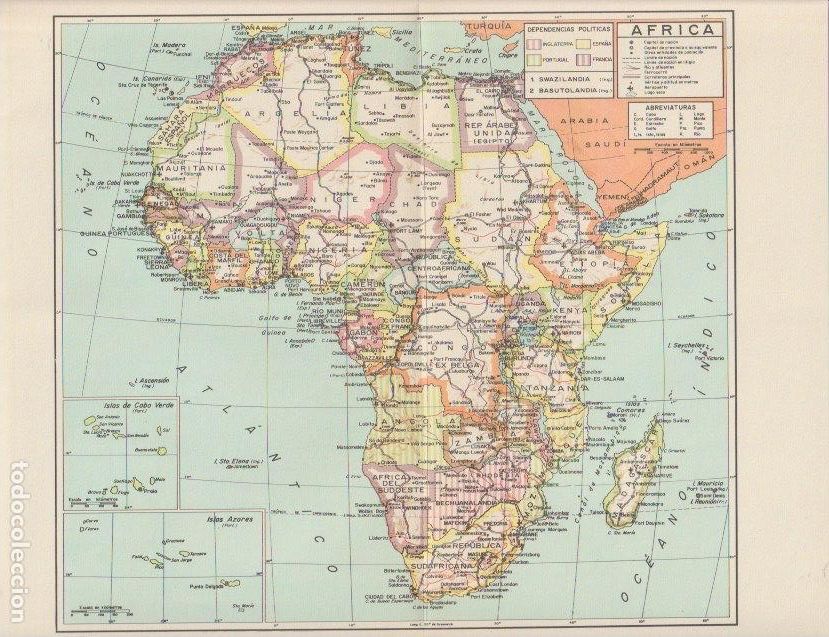 Mapas contempor&aacute;neos: * &Aacute;FRICA * Mapa - 1965 - Foto 1