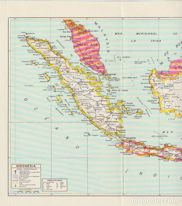 Mapas contempor&aacute;neos: * ASIA * Mapa INDONESIA - 1965 - Foto 1
