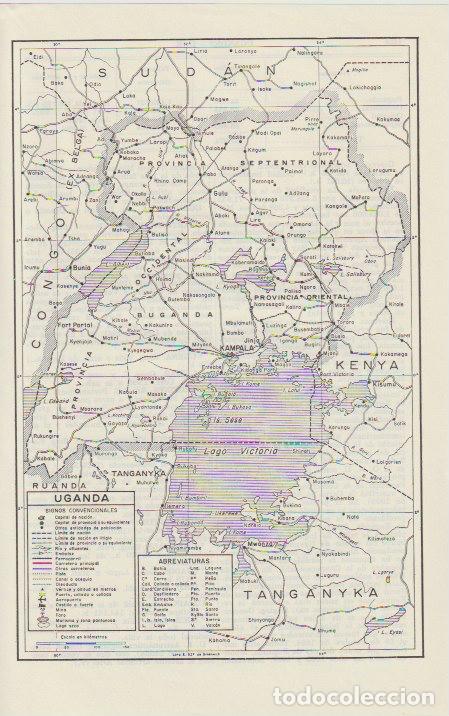 Mapas contempor&aacute;neos: * &Aacute;FRICA * Mapa UGANDA - 1965 - Foto 1