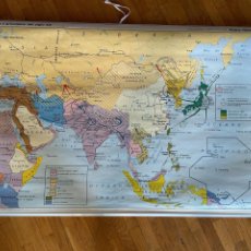 Mapas contemporáneos: MAPA MURAL GIGANTE-VICENS VIVES 1987-N.14 ASIA A PRINCIPIOS SIGLO XX-LA PRIMERA GUERRA MUNDIAL-