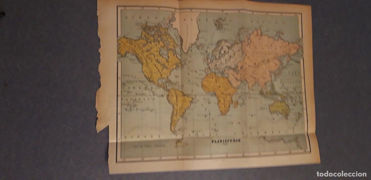Mapas contempor&aacute;neos: 1 MAPA DE ** PLANISFERIO...** DE GEOGRAF&Iacute;A UNIVERSAL 1907 - Foto 2