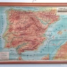 Mapas contemporáneos: ANTIGUO MAPA FÍSICO DE ESPAÑA. EDIT HERNANDO, MADRID