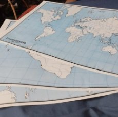 Mapas contemporáneos: LOTE DE 3 MAPAS GEOPOLÍTICOS DE ESCUELA DE LOS AÑOS 80