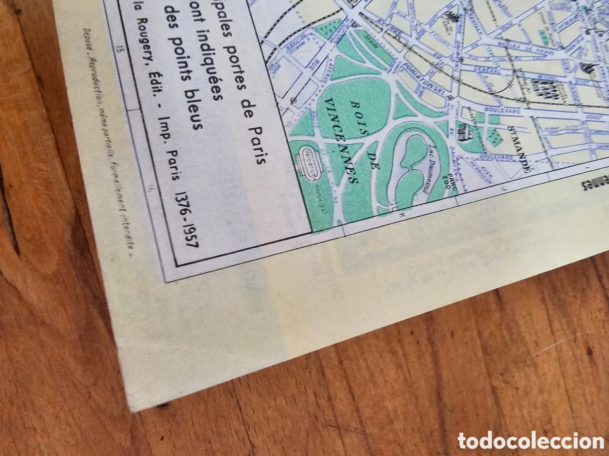 Mapas contempor&aacute;neos: Mapa de Par&iacute;s, de 1957 - Foto 3
