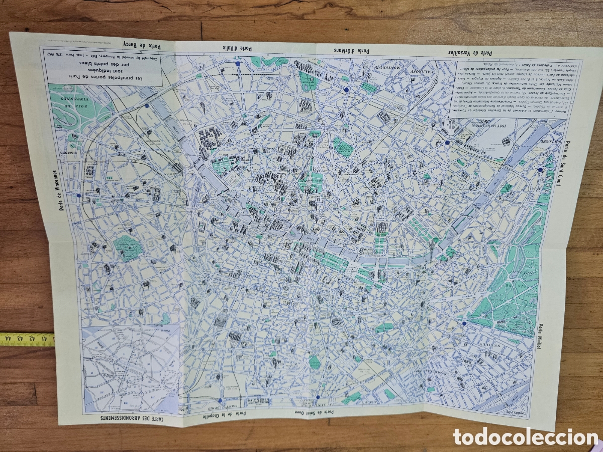 Mapas contempor&aacute;neos: Mapa de Par&iacute;s, de 1957 - Foto 4