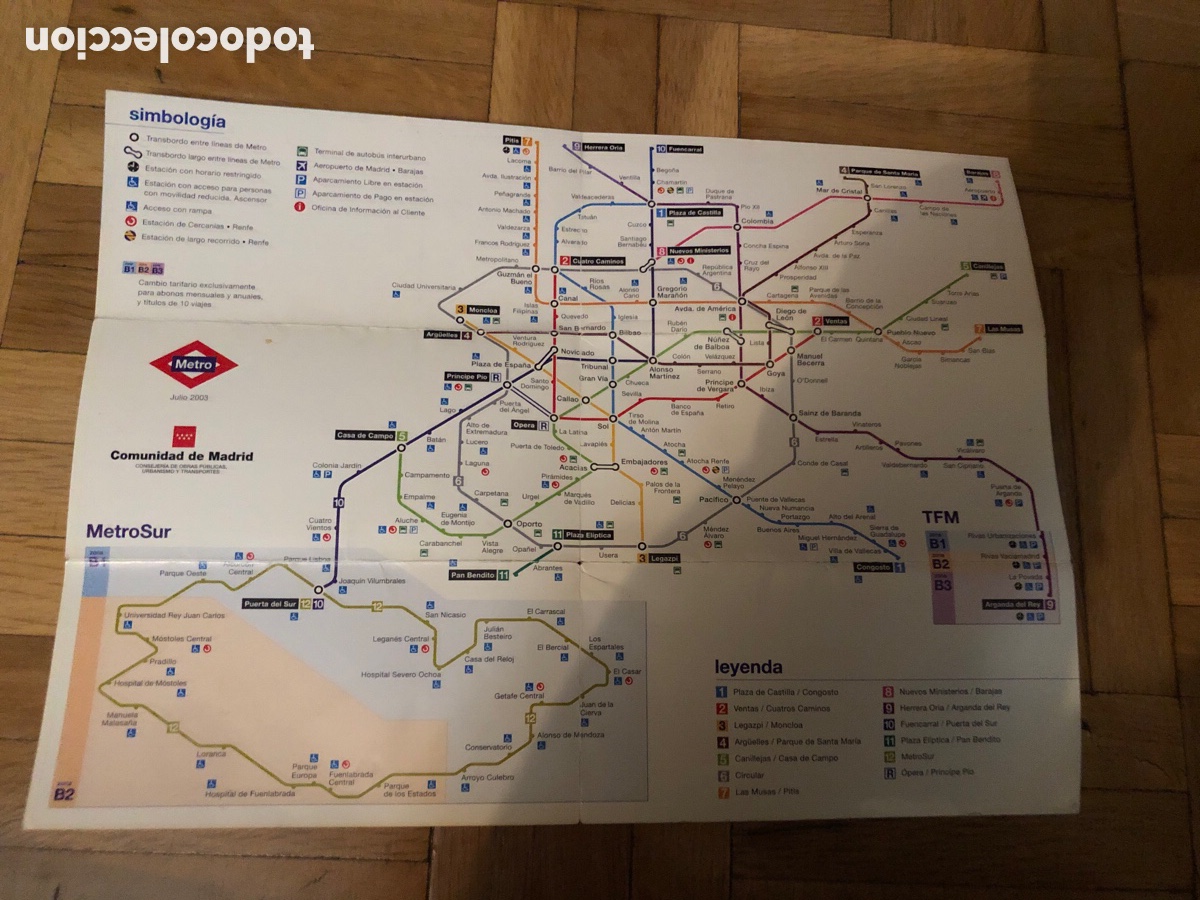 Mapas contempor&aacute;neos: Mapa plano metro Madrid. 2003 - Foto 2