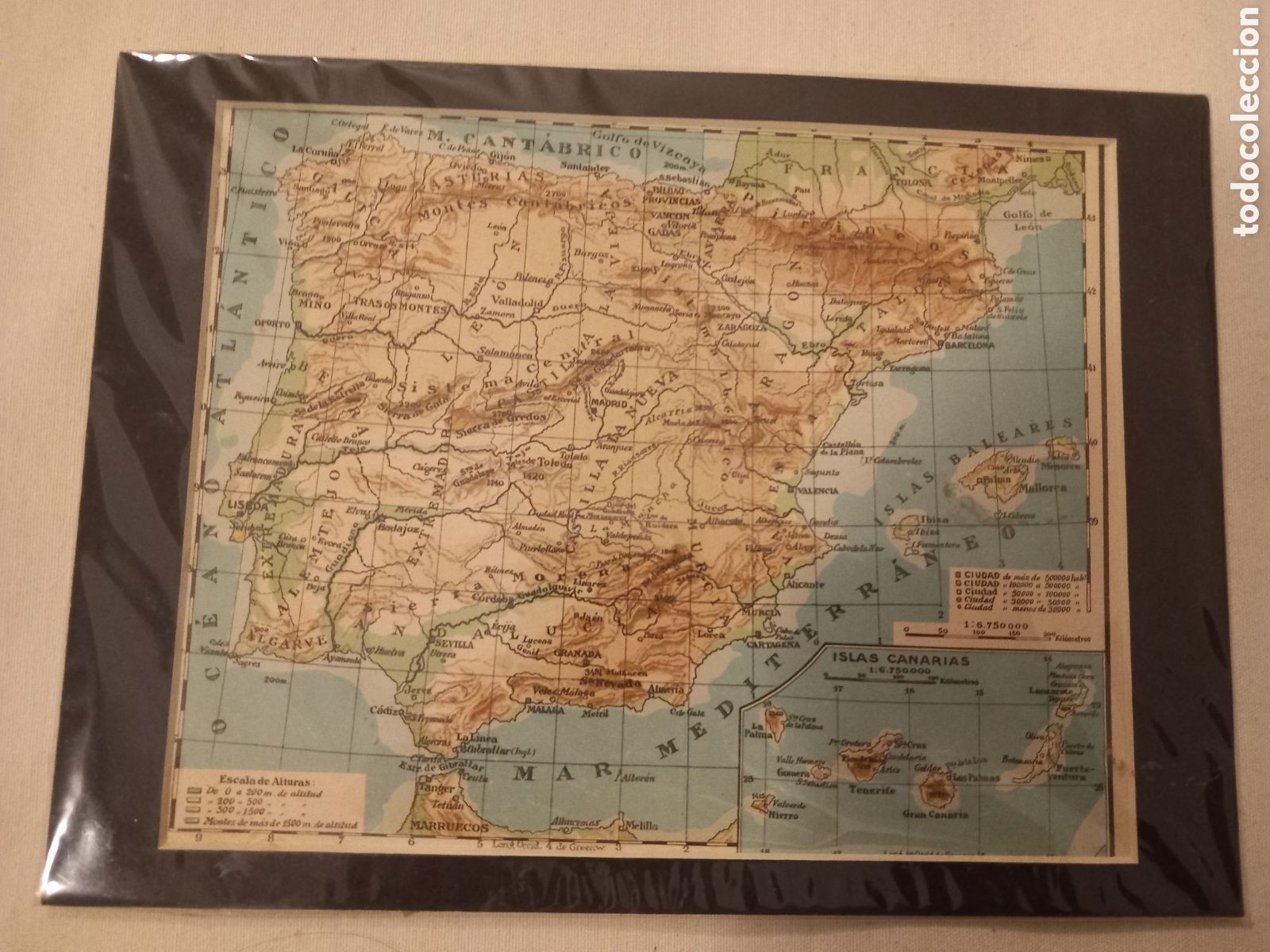 Mapas contempor&aacute;neos: Mapa de Espa&ntilde;a, mapa geogr&aacute;fico marca alturas - Foto 5