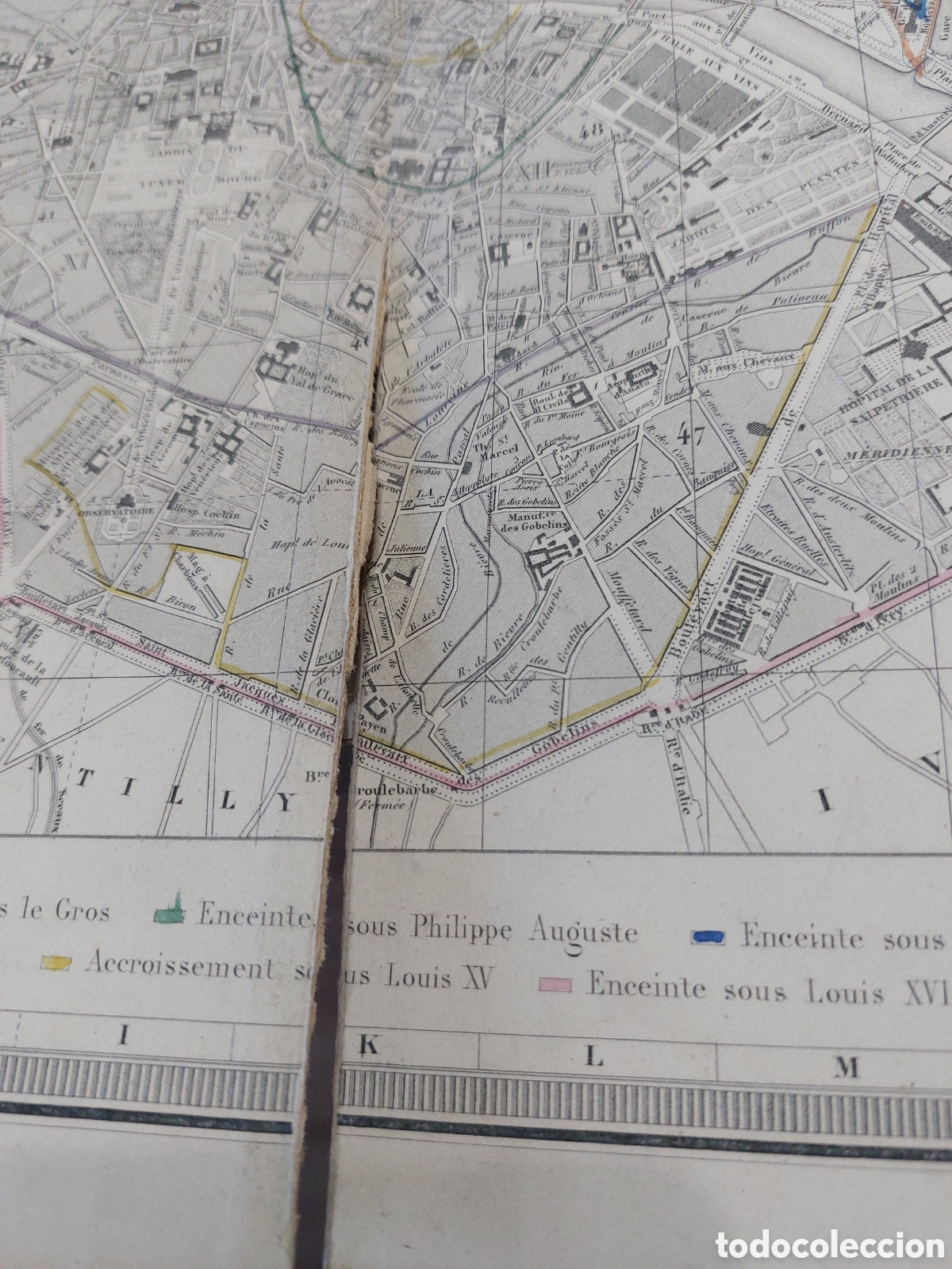 Mapas contempor&aacute;neos: Mapa antiguo Siglo XIX Plan de Paris - Foto 4