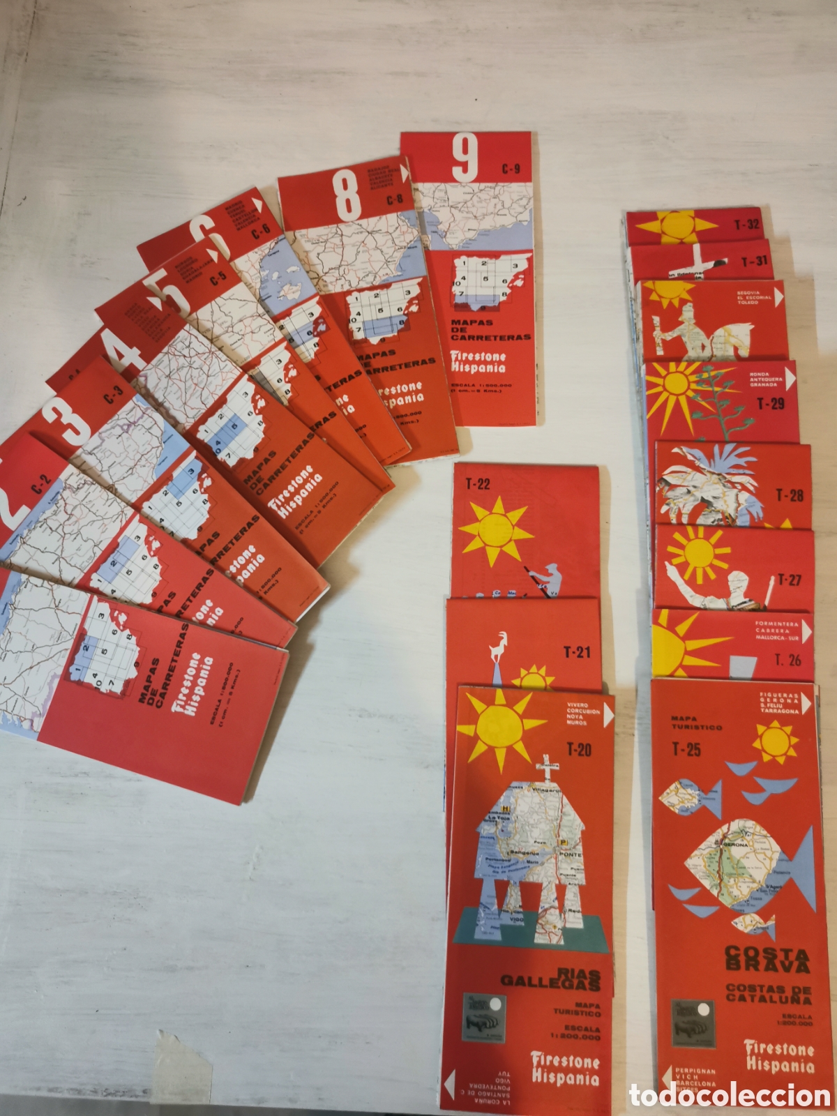Mapas contempor&aacute;neos: Lote 19 mapas de carreteras Firestone Hispania - Foto 4