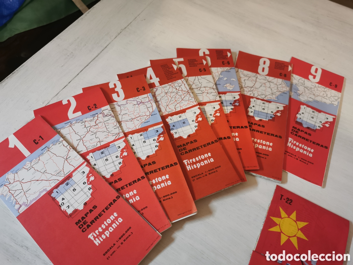 Mapas contempor&aacute;neos: Lote 19 mapas de carreteras Firestone Hispania - Foto 2