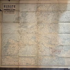 Mapas contemporáneos: MAPA DE EUROPA Y AL REVERSO DE FRANCIA Y SUS COLONIAS. CARTA TARIDE. IMPRESO CHARAIRE Á SCEAUX. 1910