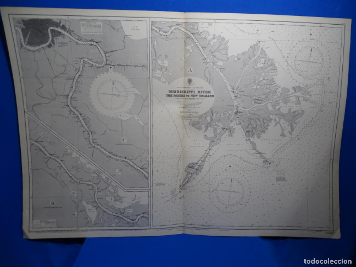 Zeitgen&ouml;ssische Karten: MAPA CARTA NAVEGACI&Oacute;N. THE PASSES TO NEW ORLEANS. MISSISIPPI MEXICO.