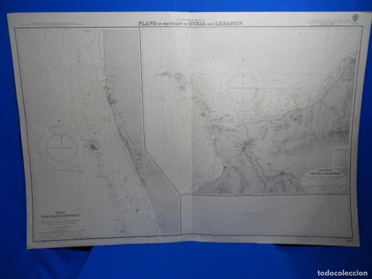 Zeitgen&ouml;ssische Karten: MAPA CARTA NAVEGACI&Oacute;N. SYRIA RUAD ISLAND. L&Iacute;BANO. TR&Iacute;POLI.