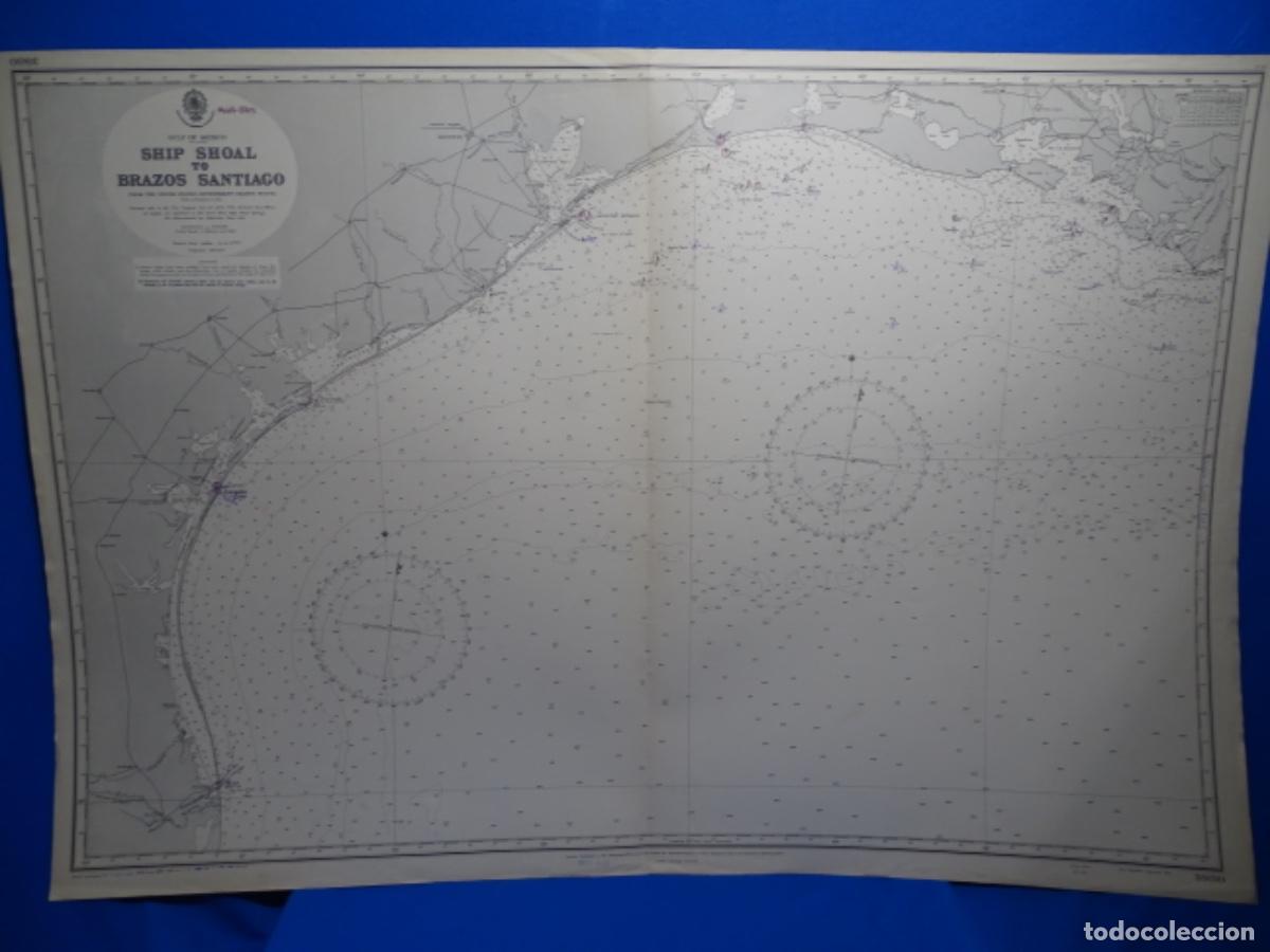 Zeitgen&ouml;ssische Karten: MAPA CARTA NAVEGACI&Oacute;N. SHIP SHOAT TO BRAZOS SANTIAGO. MEXICO.
