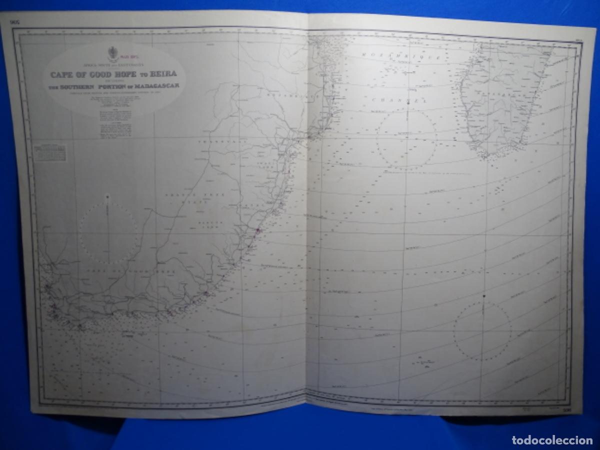 Zeitgen&ouml;ssische Karten: MAPA CARTA NAVEGACI&Oacute;N. CAPE OF GOOD HAPE TO BEIRA. MADAGASCAR.