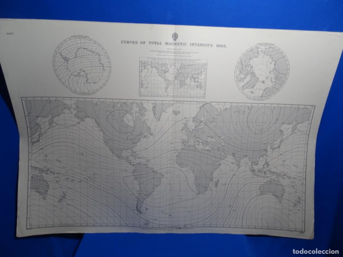Zeitgen&ouml;ssische Karten: MAPA CARTA NAVEGACI&Oacute;N. CURVES OF TOTAL MAGNET&Iacute;C INTENSITY 1965.