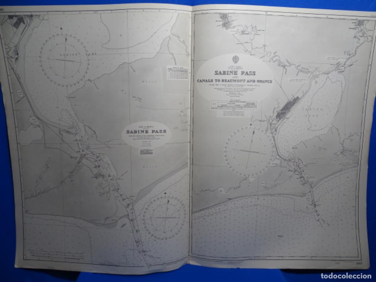 Zeitgen&ouml;ssische Karten: MAPA CARTA NAVEGACI&Oacute;N. SABINE PASS AND CANALS TO BEAUMONT AND ORANGE MEXICO.