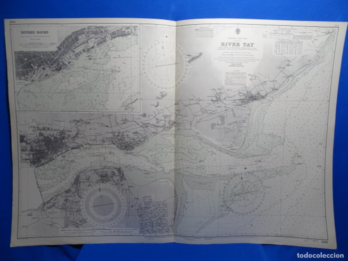 Zeitgen&ouml;ssische Karten: MAPA CARTA NAVEGACI&Oacute;N. RIVER TAY DUNDEE DOCKS SCOTLAND.