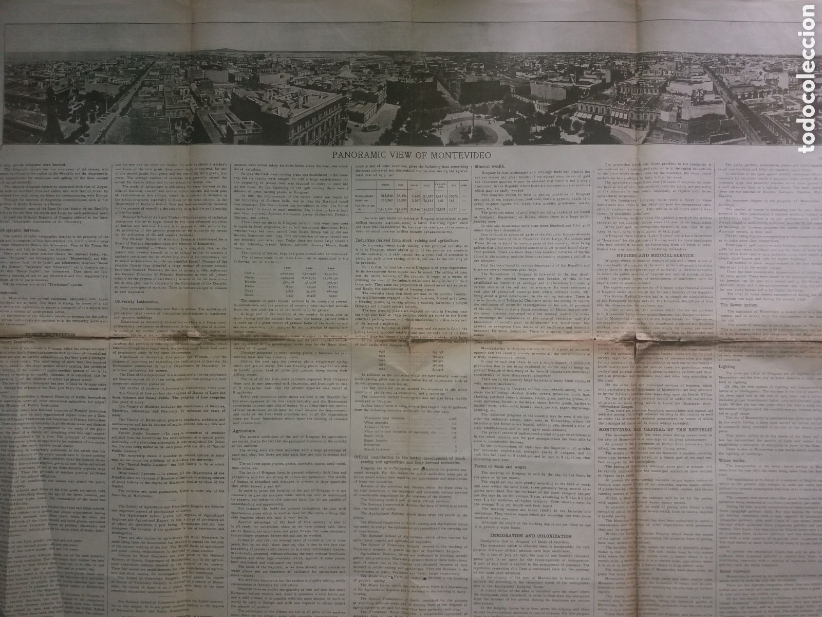 Mapas contempor&aacute;neos: Mapa DE Uruguay 1915 Gran Formato Sinopsis Riquezas Y Progresos - Foto 6