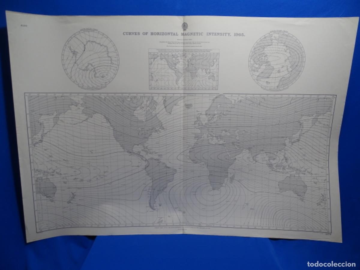 Zeitgen&ouml;ssische Karten: MAPA CARTA DE NAVEGACI&Oacute;N CURVES OF HORIZONTAL MAGNETIC OF THE WORLD 1965.