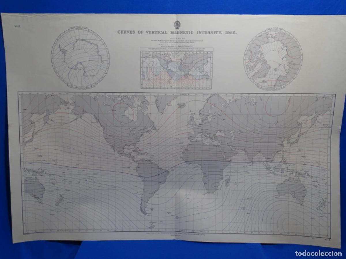 Mapas contempor&aacute;neos: MAPA CARTA DE NAVEGACI&Oacute;N CURVES OF VERTICAL MAGNETIC INTENSITY OF THE WORLD 1965