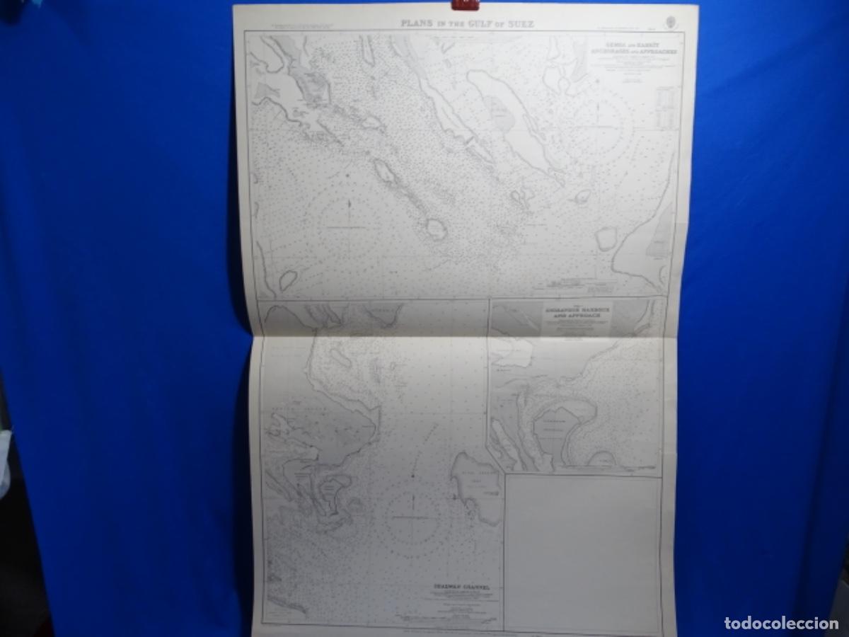 Zeitgen&ouml;ssische Karten: MAPA CARTA DE NAVEGACI&Oacute;N PLANS IN THE GULF OF SUEZ.