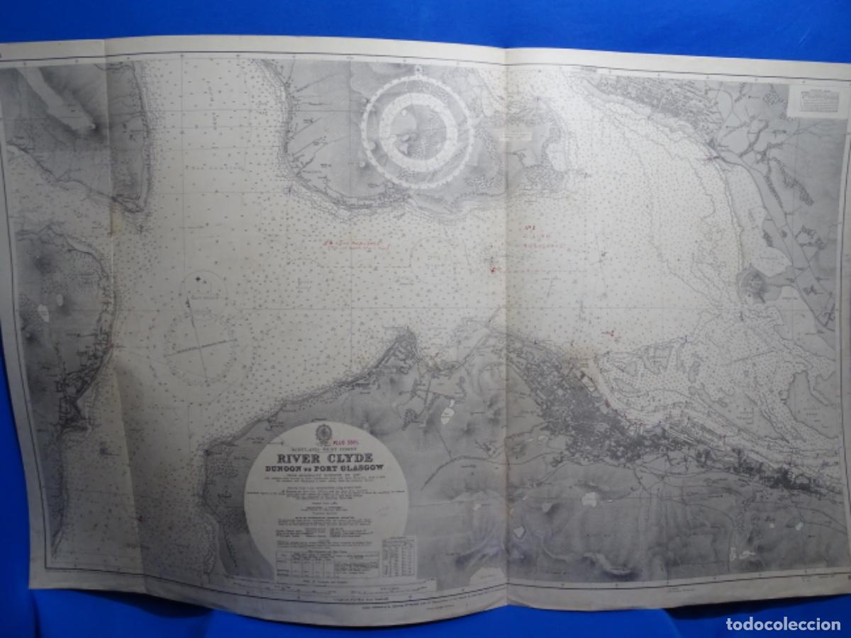 Zeitgen&ouml;ssische Karten: MAPA CARTA DE NAVEGACI&Oacute;N RIVER CLYDE DUNOON TO PORT GLASGOW SCOTLAND.