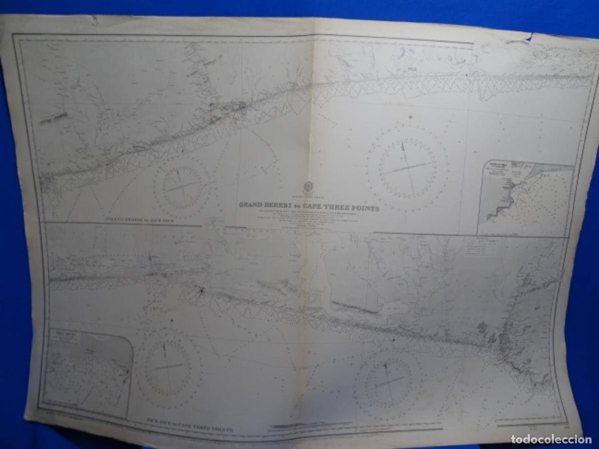 Zeitgen&ouml;ssische Karten: MAPA CARTA DE NAVEGACI&Oacute;N GRAND BEREBI TO CAPE THREE POINTS AFRICA.