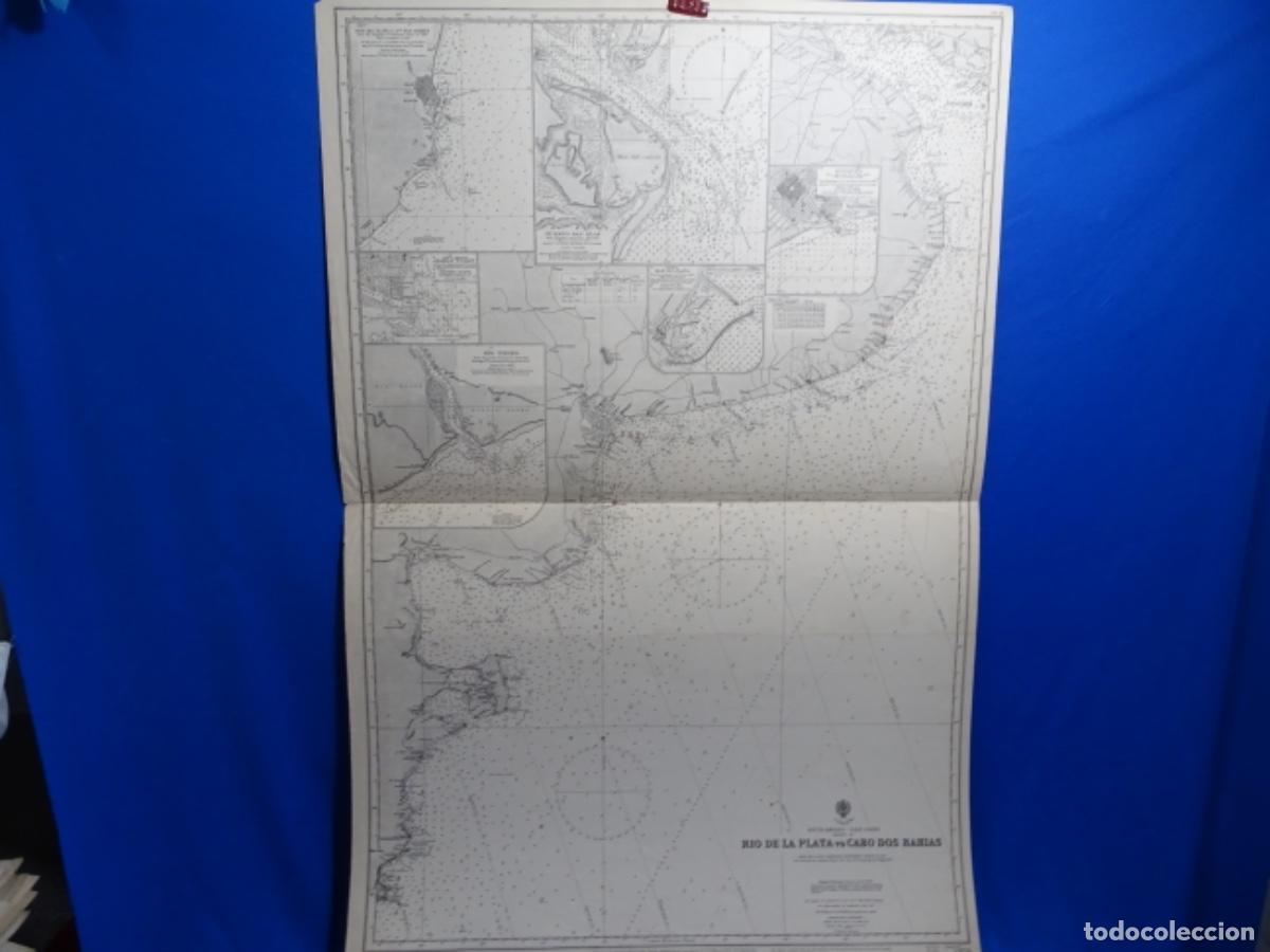 Zeitgen&ouml;ssische Karten: MAPA CARTA DE NAVEGACI&Oacute;N RIO DE LA PLATA TO CAPE DOS BAH&Iacute;AS ARGENTINA.