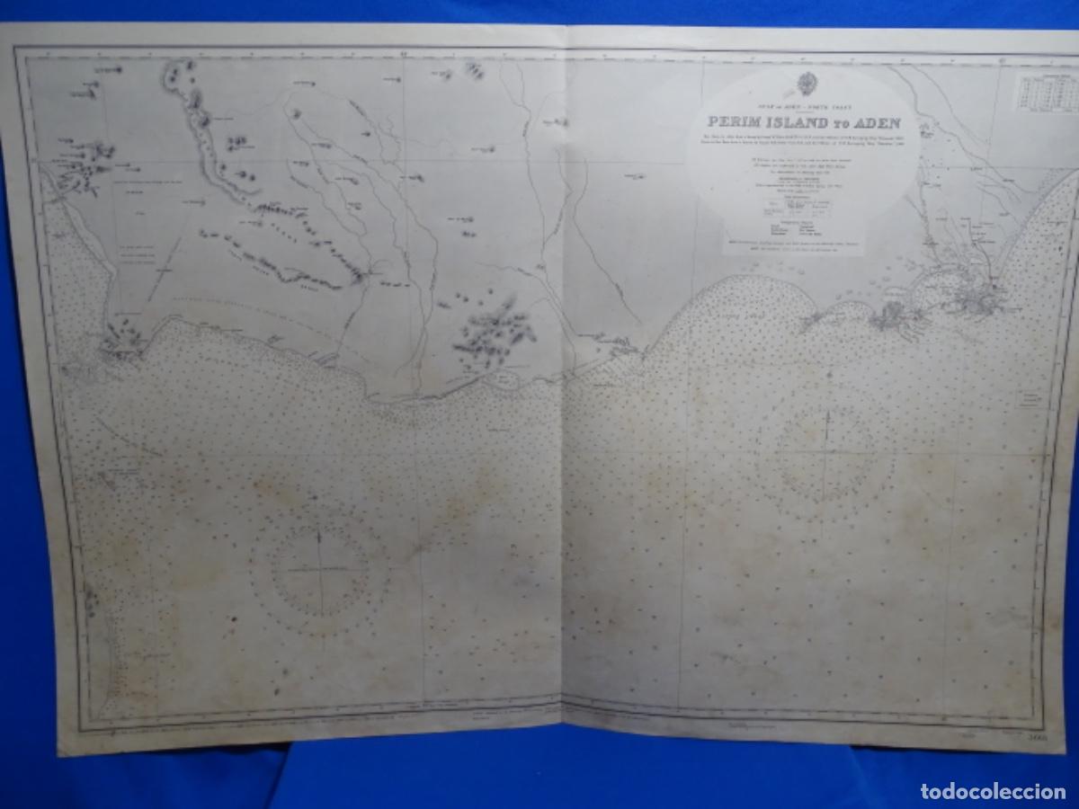 Zeitgen&ouml;ssische Karten: MAPA CARTA DE NAVEGACI&Oacute;N PERIM ISLAND TO ADEN GOLFO.
