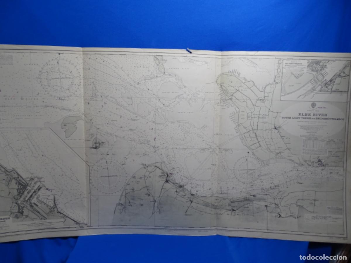 Contemporary maps: MAPA CARTA DE NAVEGACI&Oacute;N ELBE RIVER OUTER LIGHT VESSEL ALEMANIA.