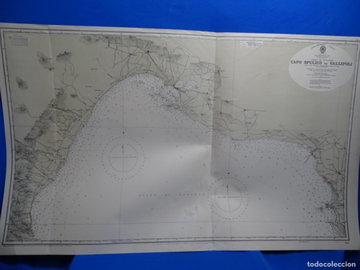 Contemporary maps: MAPA CARTA DE NAVEGACI&Oacute;N CAPO SPULICO TO GALLIPOLI GOLFO DI TARANTO ITALY.