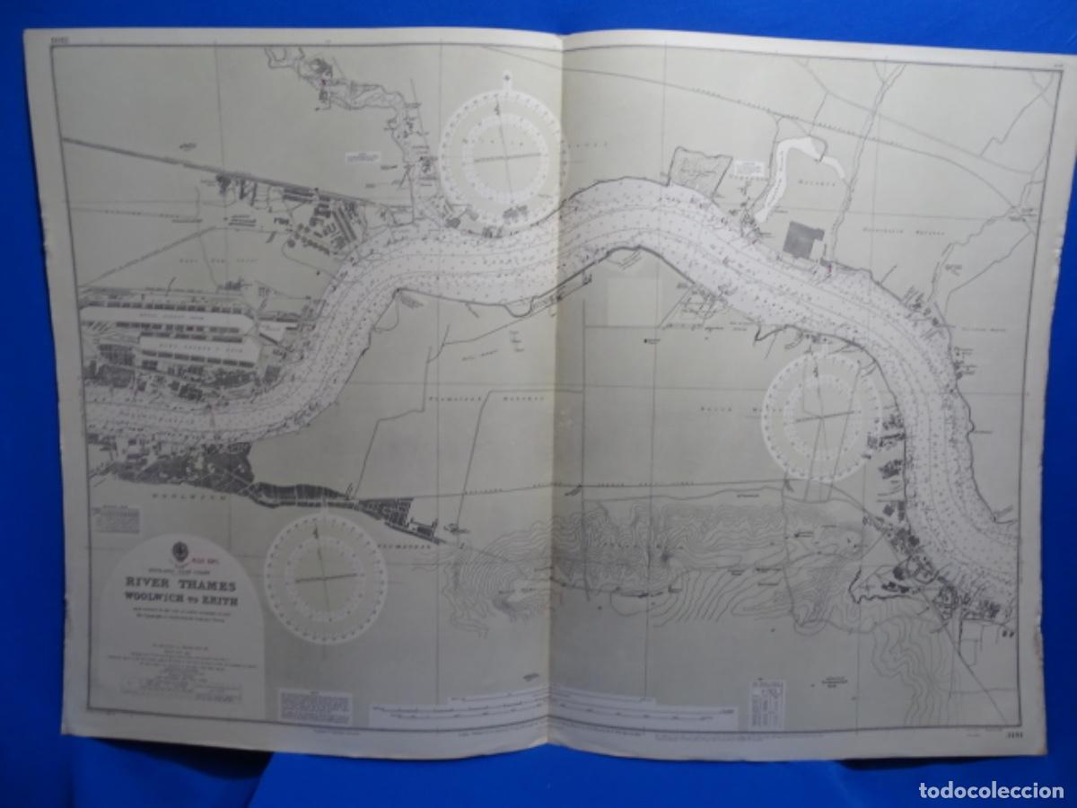 Contemporary maps: MAPA CARTA DE NAVEGACI&Oacute;N WOOLWICH TO ERITH RIVER THAMES ENGLAND.